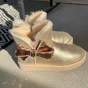 Gold Uggs with Sequin Bow